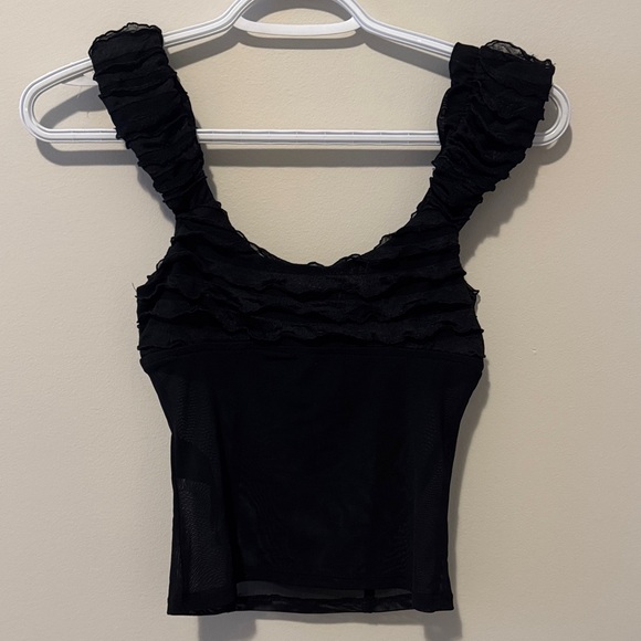 Kimchi Blue Black Ruffled Tank Top - Picture 4 of 4